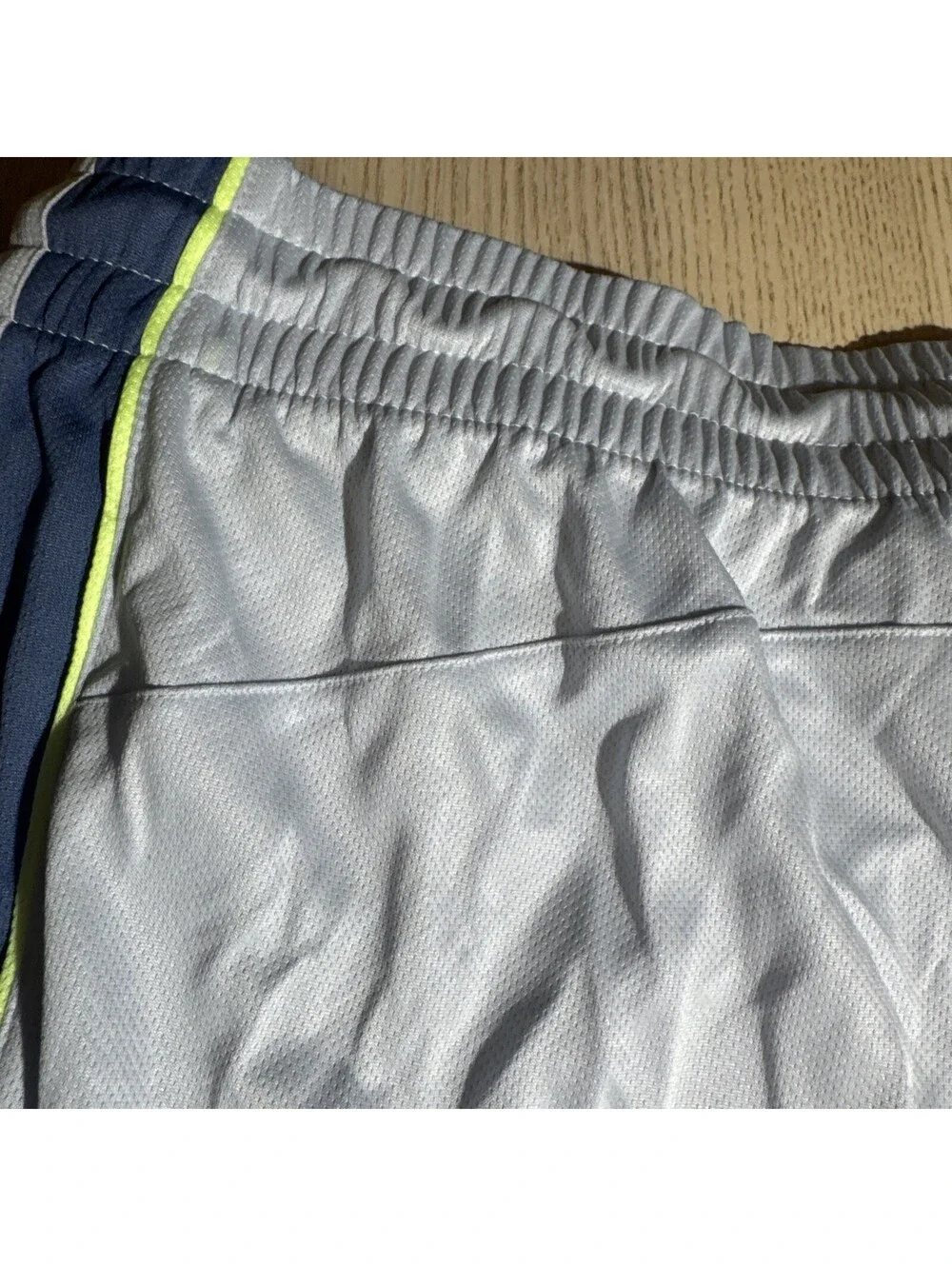 Adidas Men's Own The Run Shorts Gray Blue Neon Green Accent Athletic Size XL